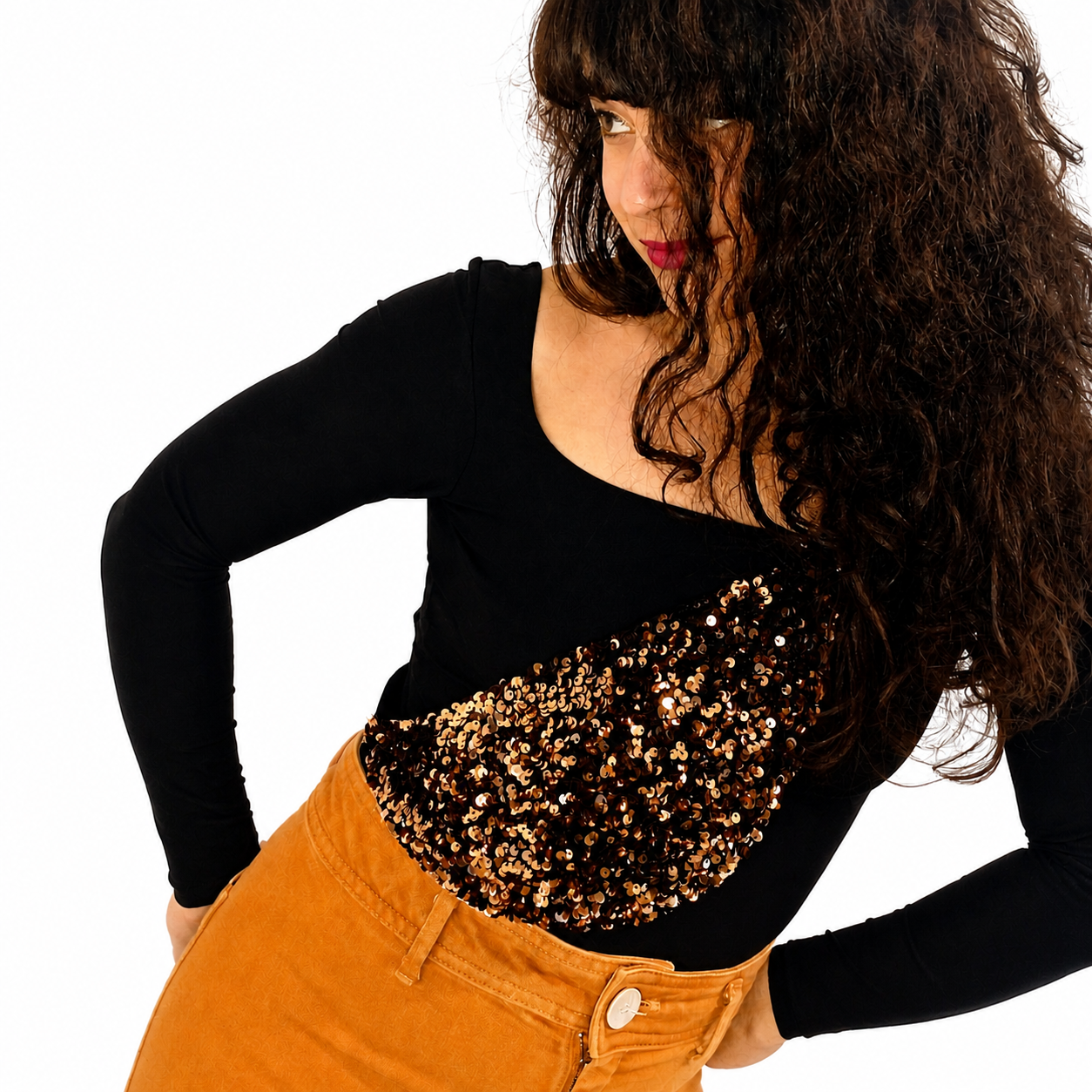 Sac bandoulière Bany - Sequins cuivrés