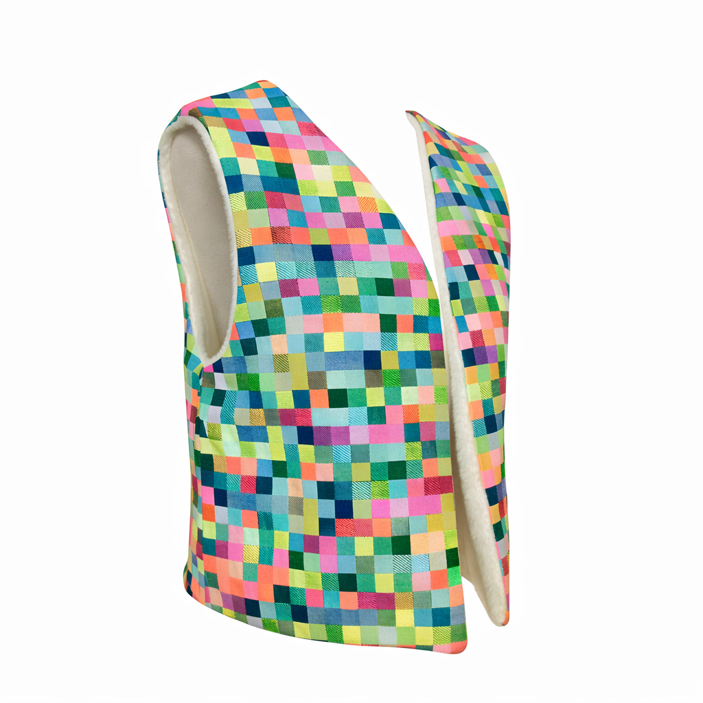 Gilet réversible : Pixel Effect Fourrure