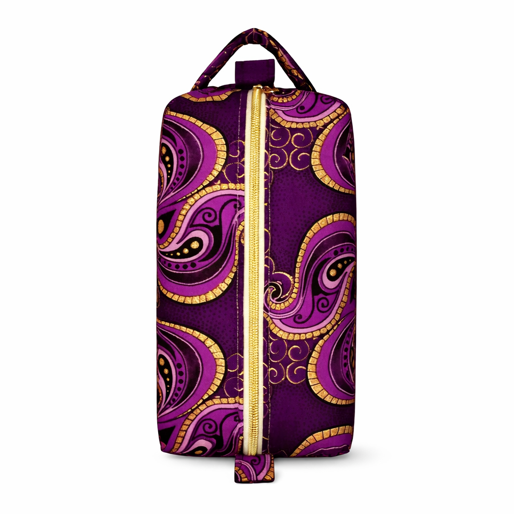 Trousse en wax - Violet doré