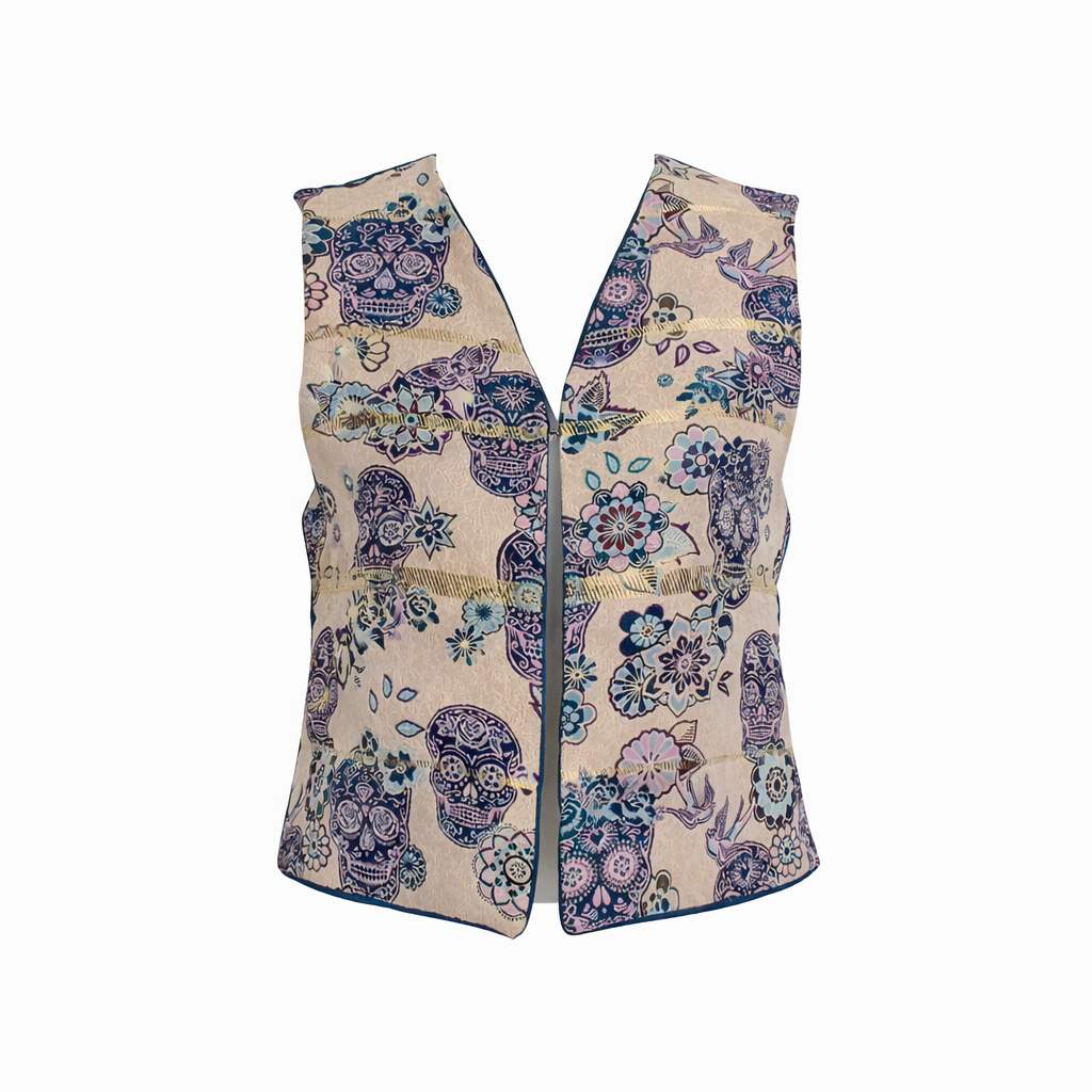 Gilet réversible : Calavera et sergé