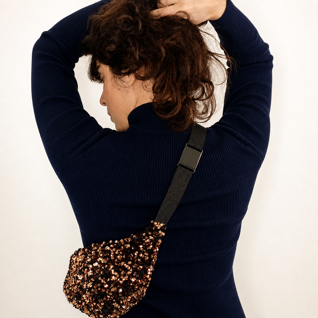 Sac bandoulière Bany - Sequins cuivrés