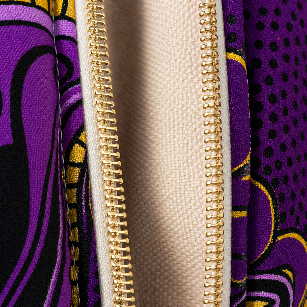 Trousse en wax - Violet doré
