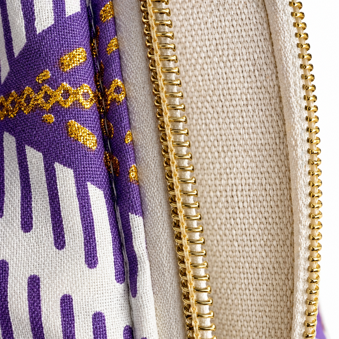 Trousse en wax - Mauve doré