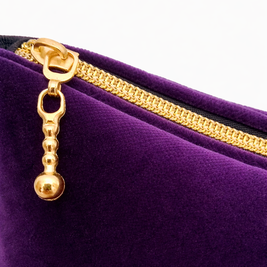 Pochette Velours Violet Profond