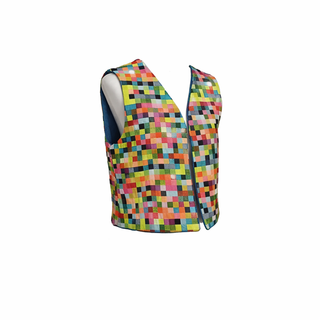 Gilet réversible : Pixel Effect Denim