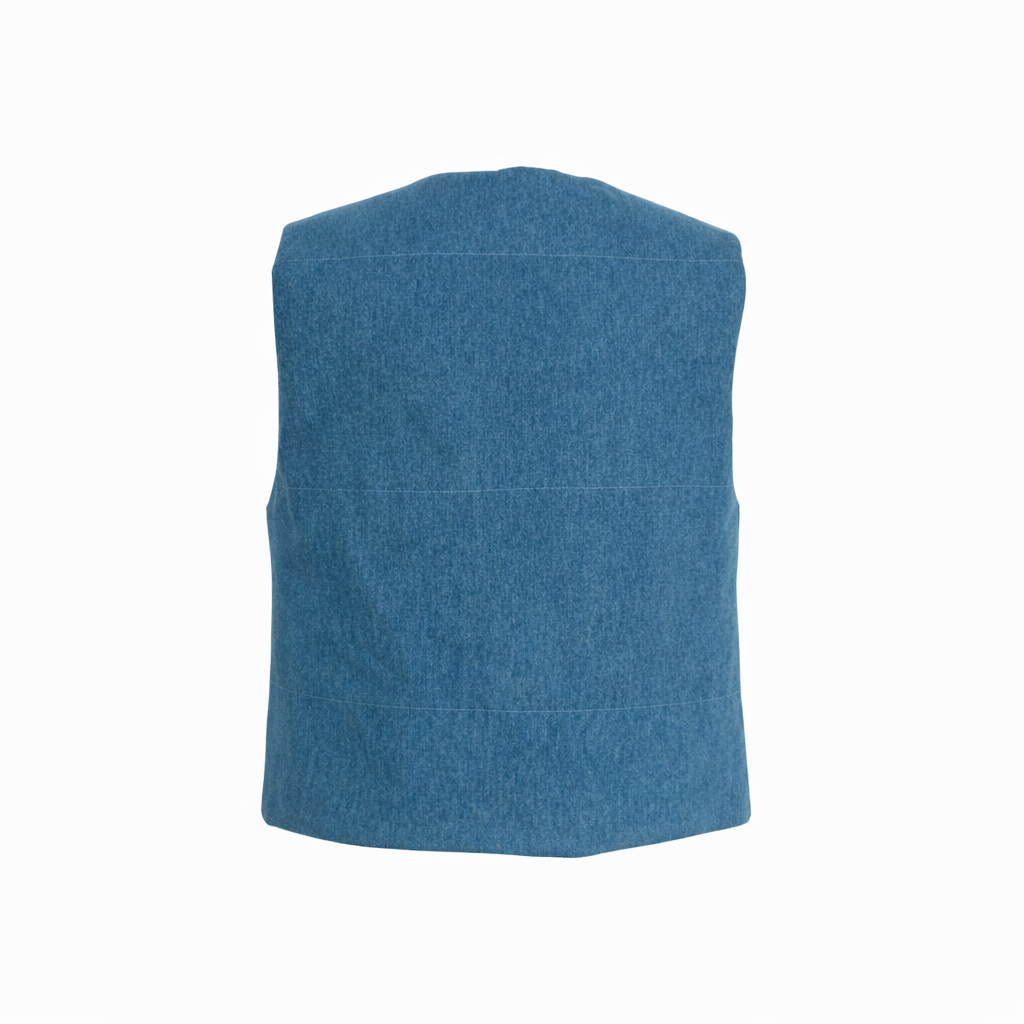 Gilet réversible : Imprimé fleuri matelassé et denim