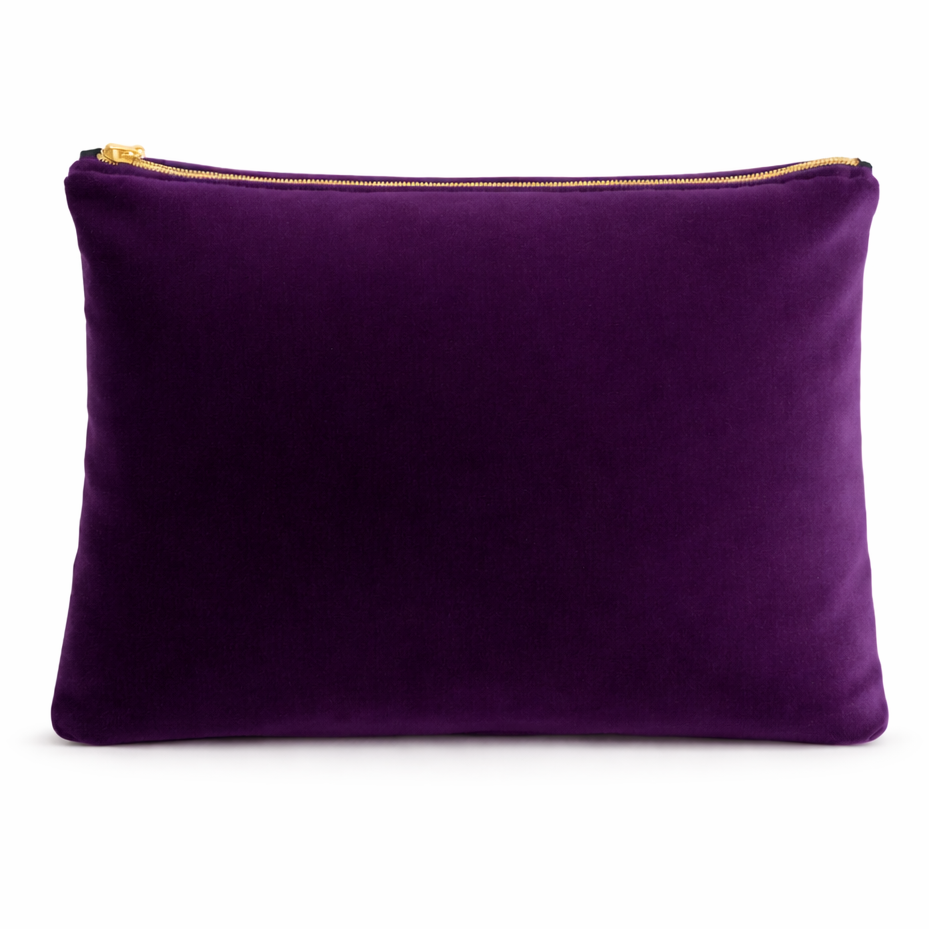 Pochette Velours Violet Profond